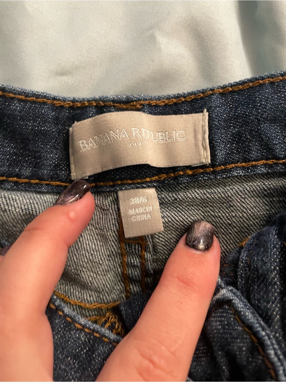 Banana Republic Dark Wash Rolled Cuff Denim Shorts - Picture 2 of 2